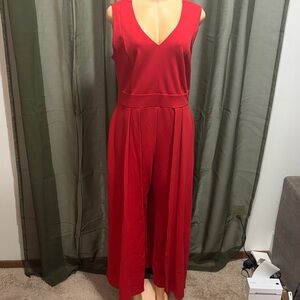 Elegant Red Sleeveless Jumpsuit